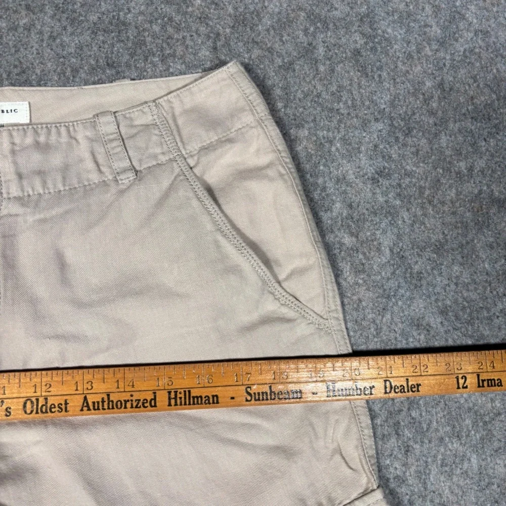Banana Republic Cargo Capris Womens 6 Tan Linen Blend Martin Fit Cropped Pants
